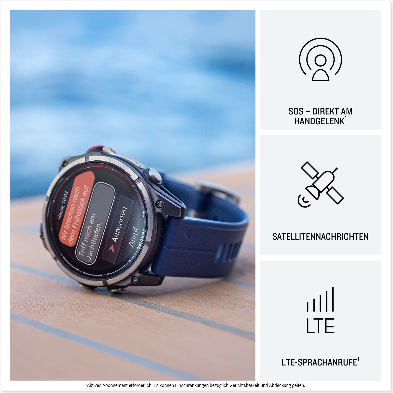 Quatix 8 Pro marine multisport smartwatch med ladekabel