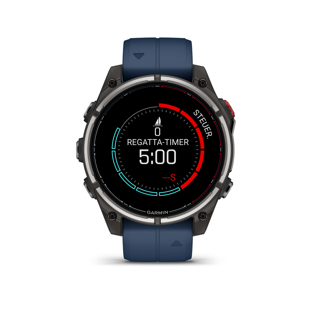 Detalj av Quatix 8 Pro marine multisport smartwatch display