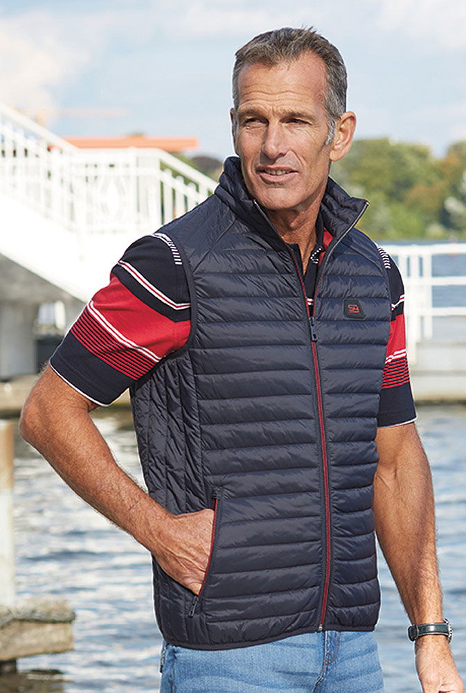 Quiltet vest for herre - S4 forfra