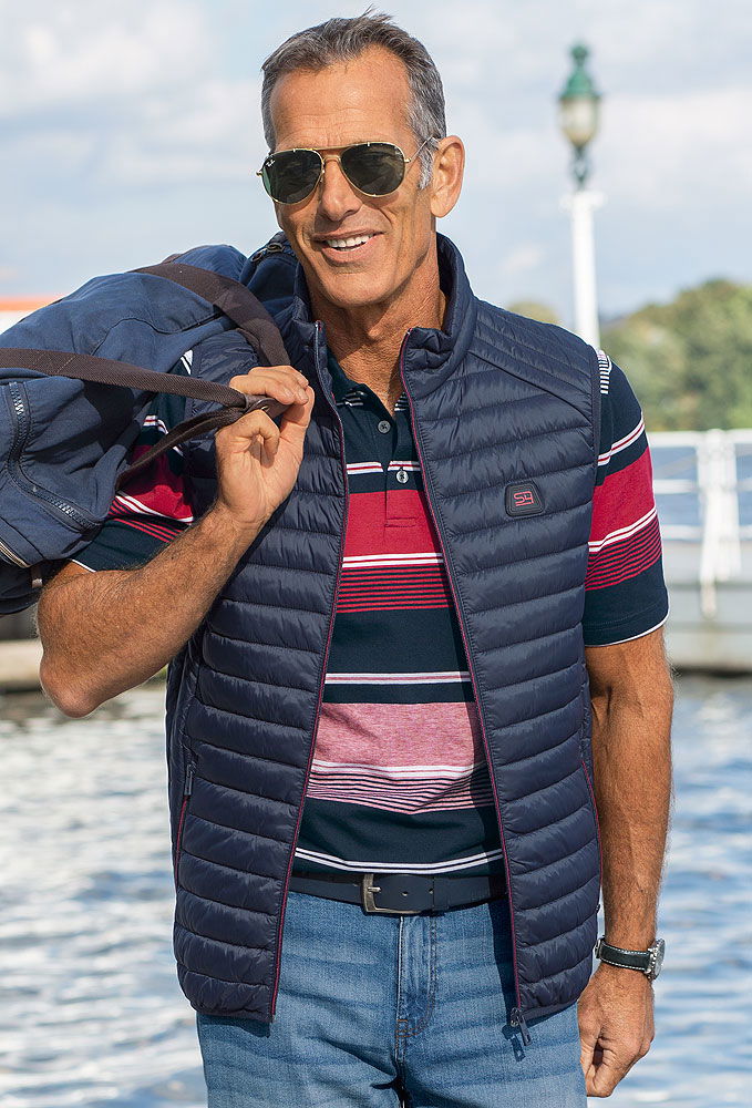 Quiltet vest for herre - S4 logo detalj