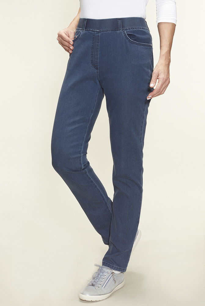 Raphaela damejeans med elastisk midjebånd bakside