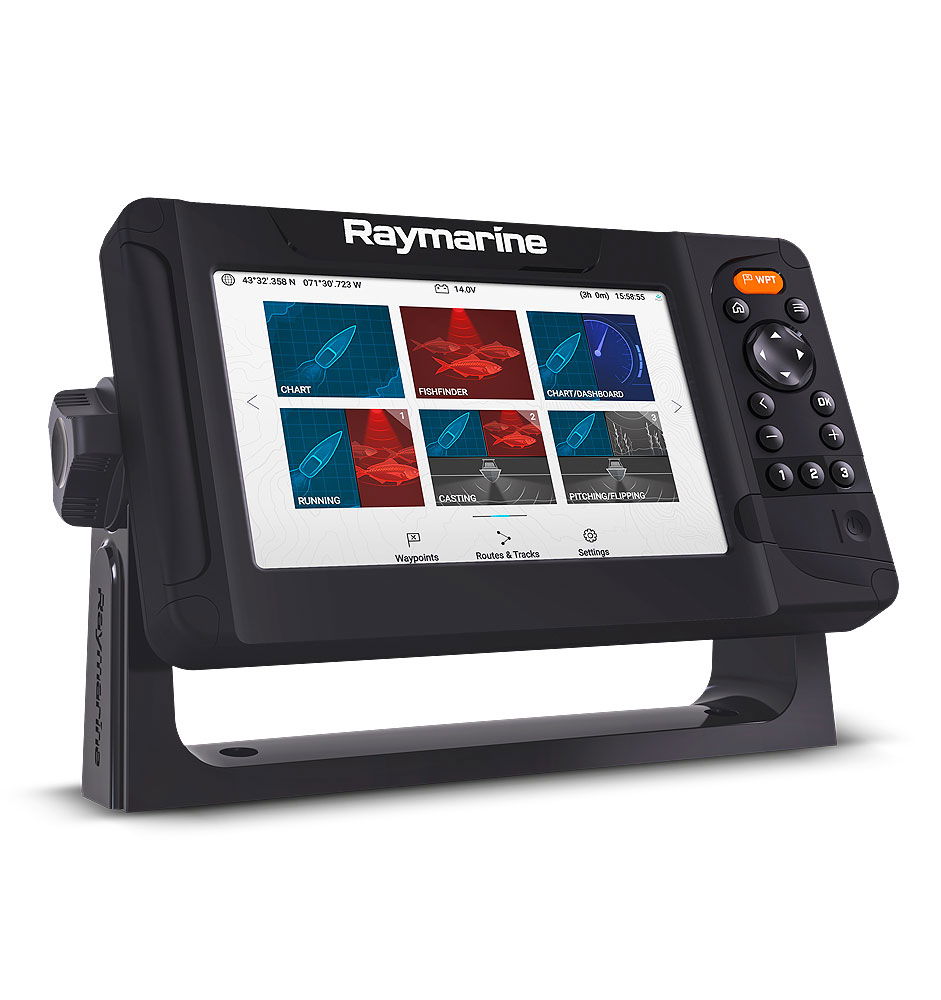 Detalj av Raymarine Element 7 HV kartplotter skjerm