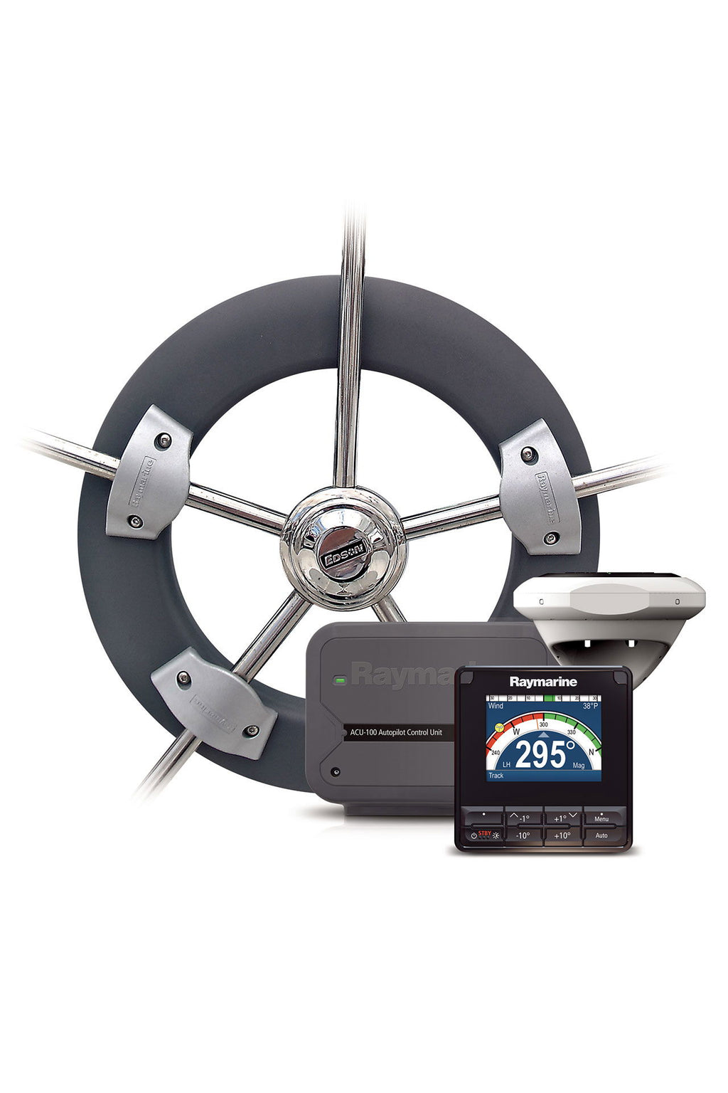 Raymarine EV-100 ratt-autopilot sett for seilbåt forfra