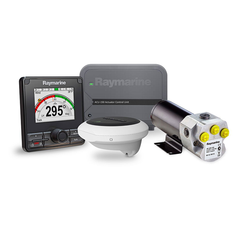 Raymarine Evolution hydraulisk autopilot med p70Rs, ACU-150, EV-1 og type 1 pumpe forfra