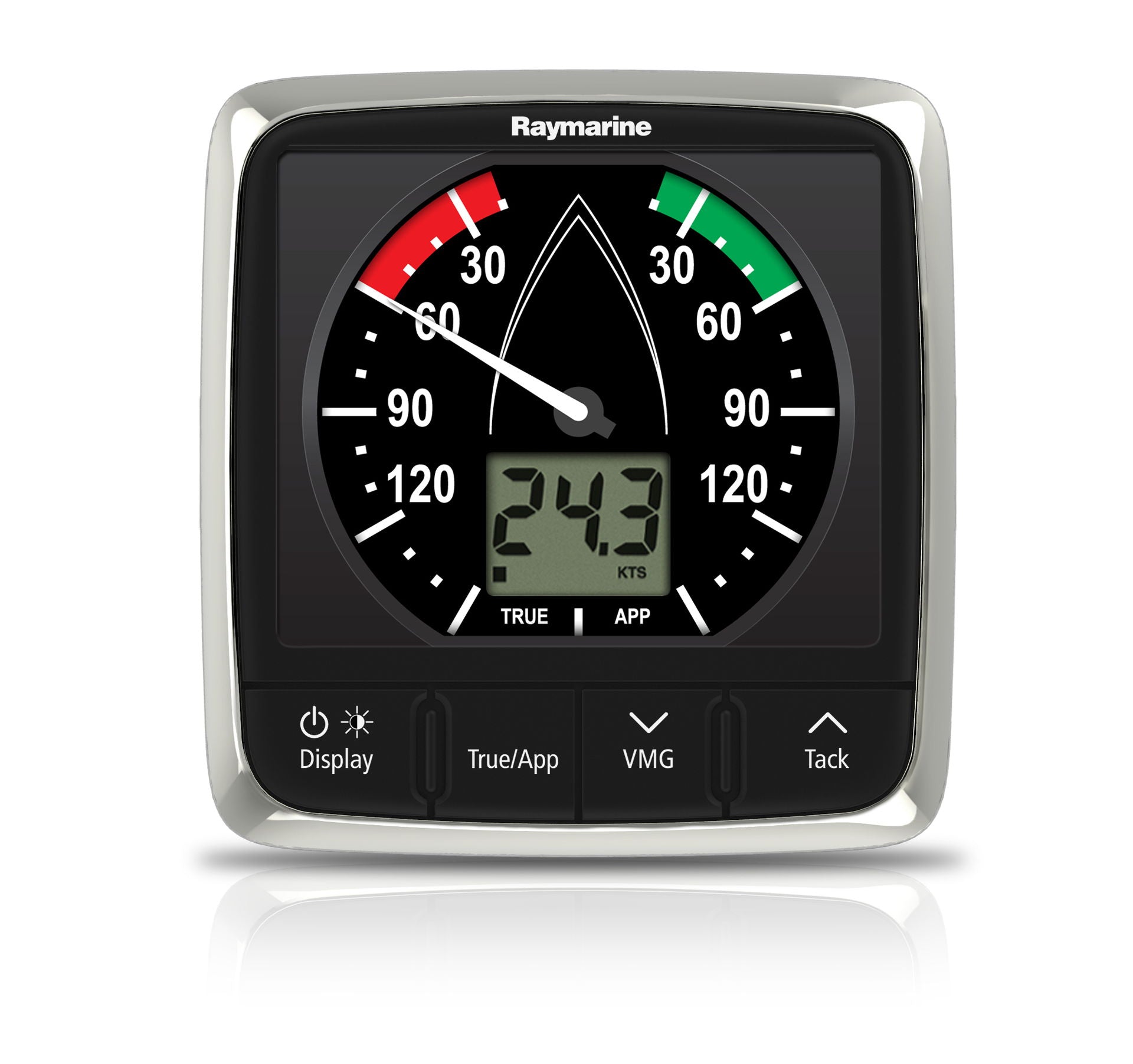Raymarine i60 vindinstrument analog forfra