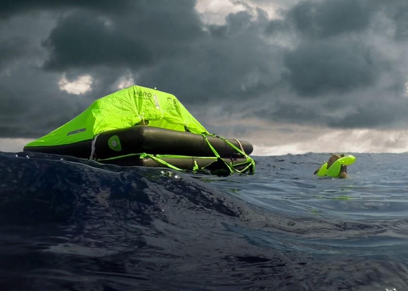 Nærbilde av Redningsflåte ISO 9650-1 offshore M.M.F. - 4WATER