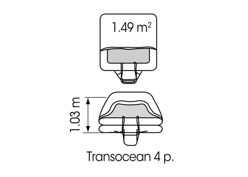 Detalj av Redningsflåte TRANSOCEAN OSR ISO 9650-1