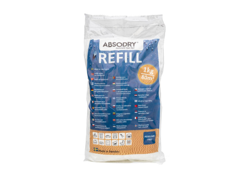 Refillpakke til luftavfukter ABSODRY 1 kg for 35-80 m3 forfra