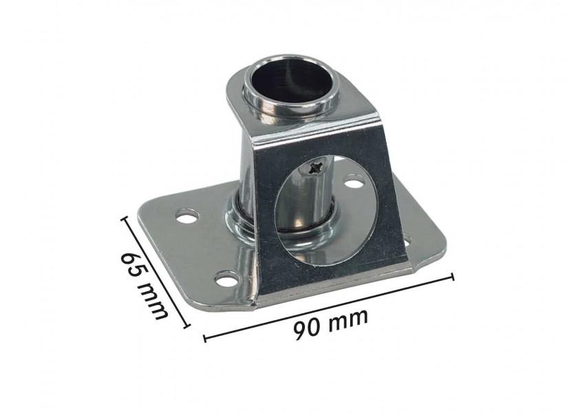 Relingfot rustfritt stål rett for 25 mm støtte bakside