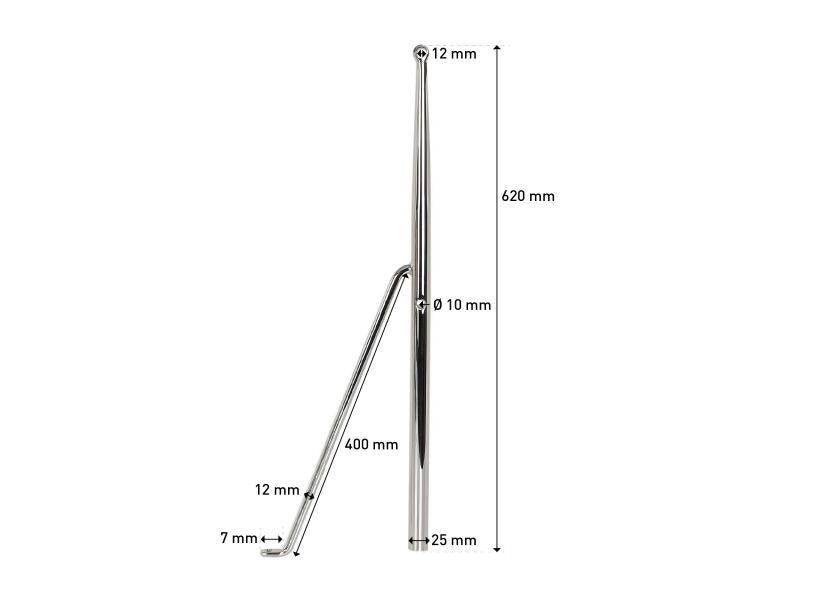 Relingstøtte 620 mm for Match-serien - Bavaria bakside