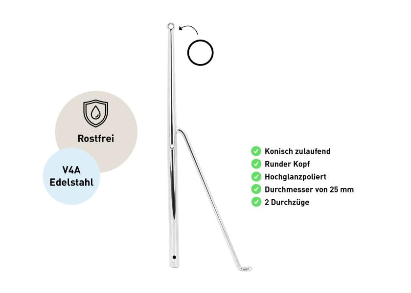 Relingstøtte 620 mm for Match-serien - Bavaria helhetsbilde