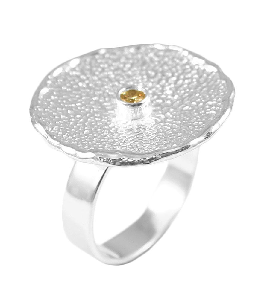 Ring 925 sølv med zirkonia 23 mm - Ursula Christ forfra