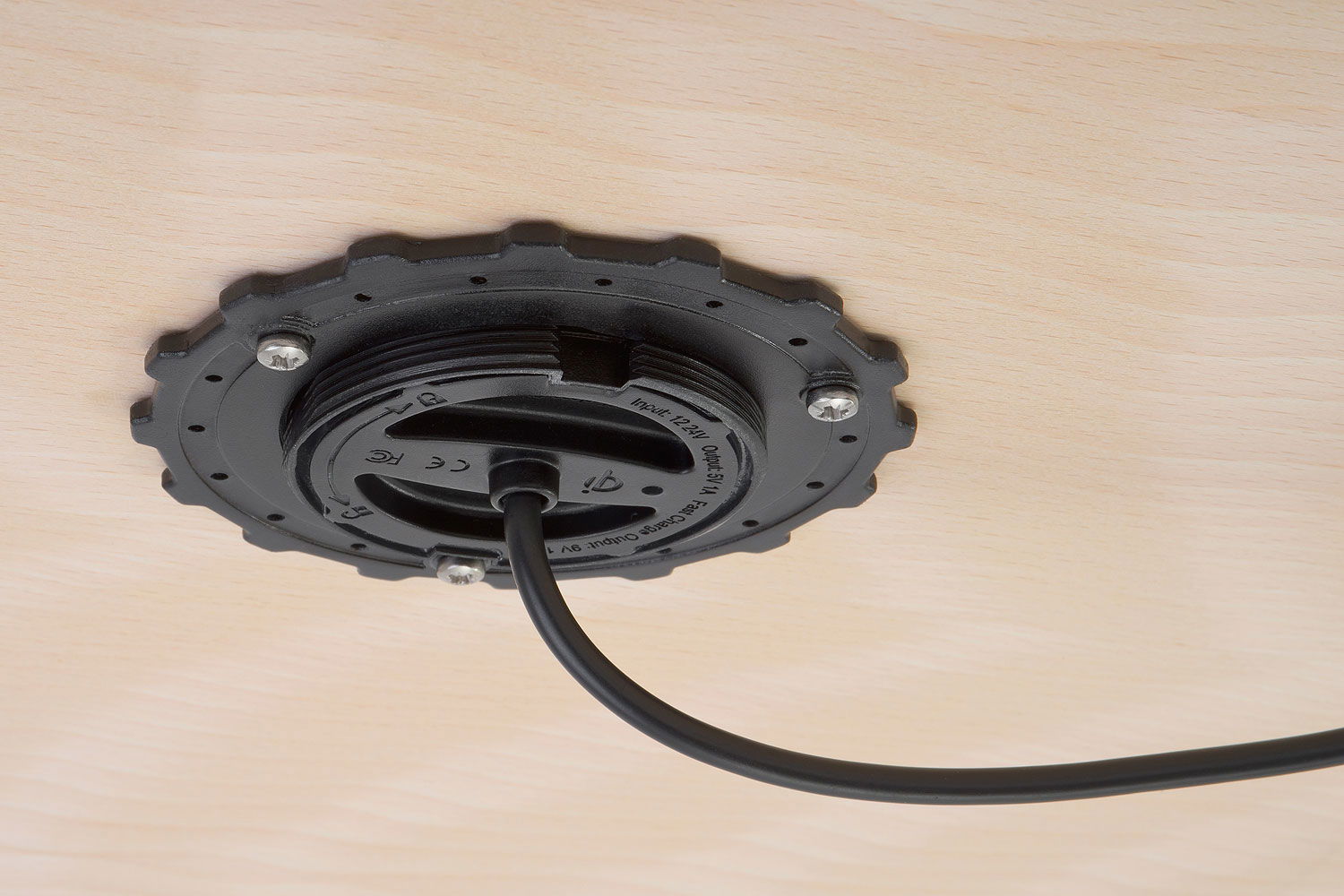 ROKK Wireless Hidden Mount trådløs Qi-lader IPX6 12/24V forfra