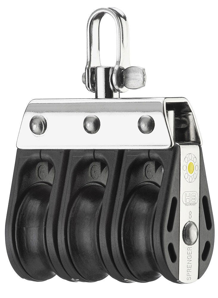 S-Block trippelblokk glidelager 8 mm tau 600 kg bruddlast forfra