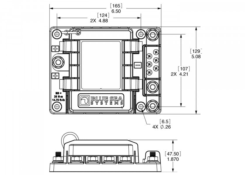 SafetyHub 150 sikringsboks 4 MIDI + 6 ATO bakside