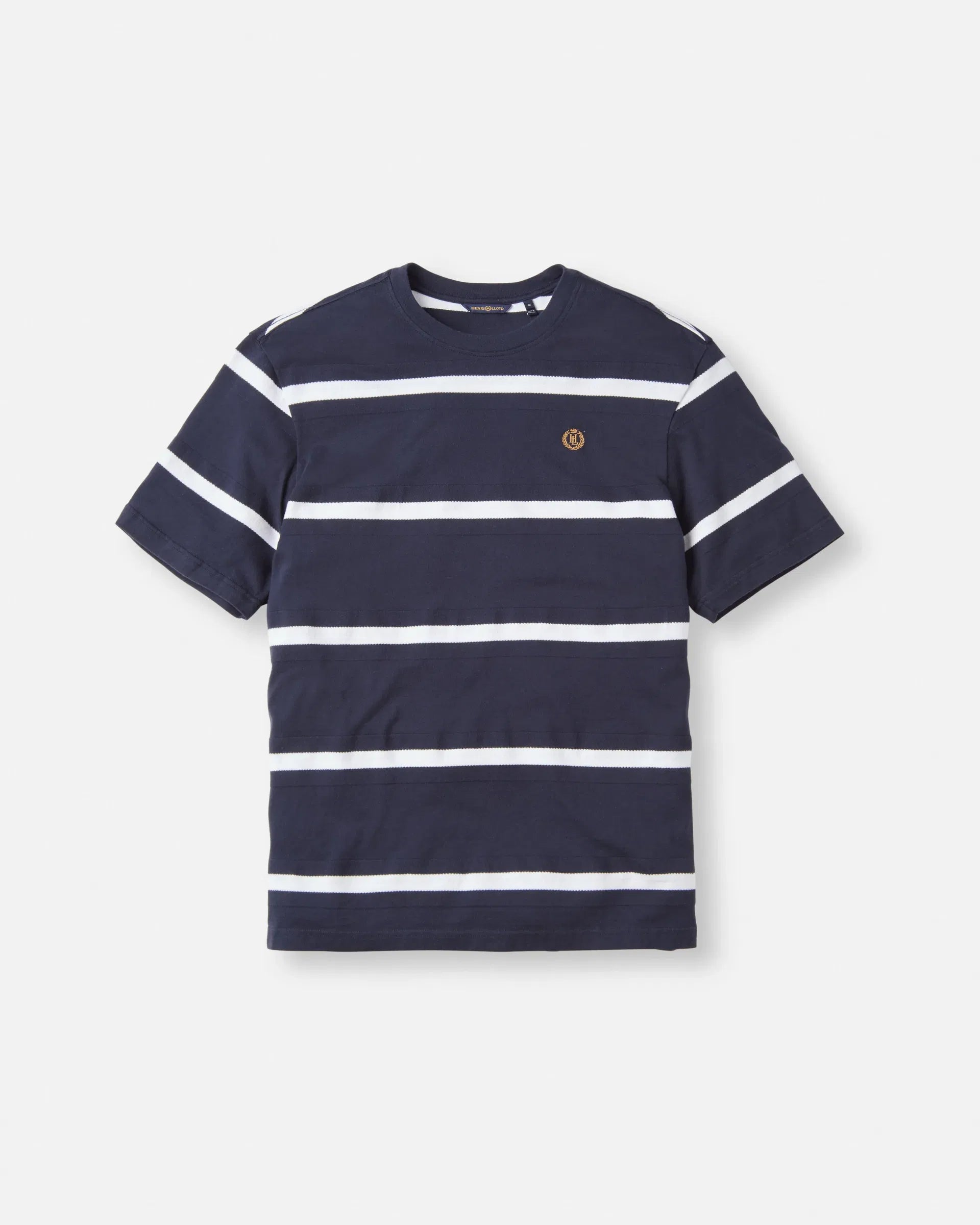 Salcombe polo økologisk bomull jacquard-striper forfra