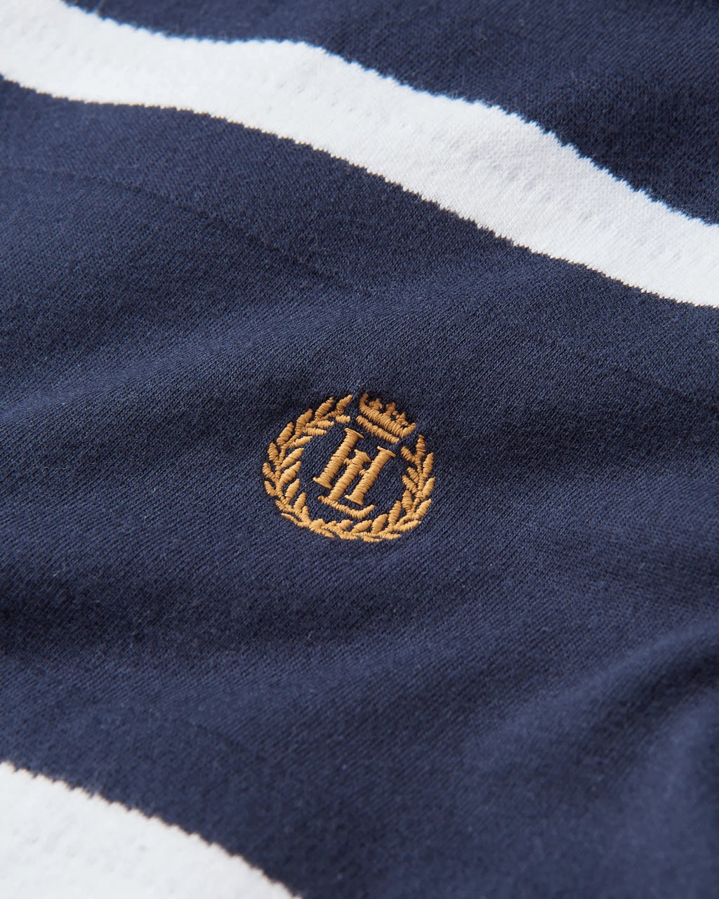Salcombe polo økologisk bomull jacquard-striper bakside