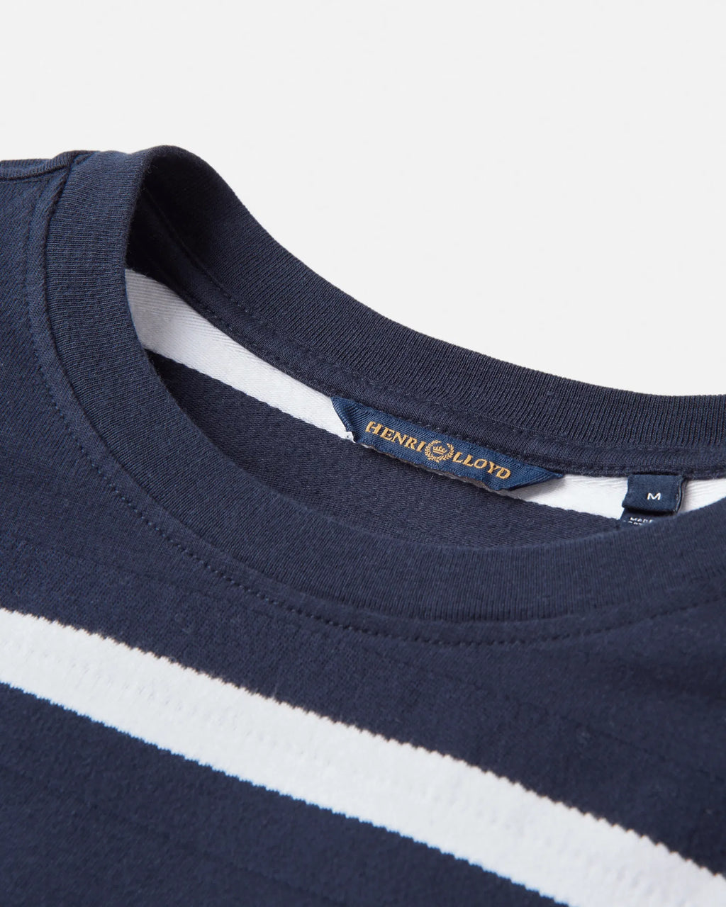 Salcombe polo økologisk bomull jacquard-striper detalj av jacquard-striper
