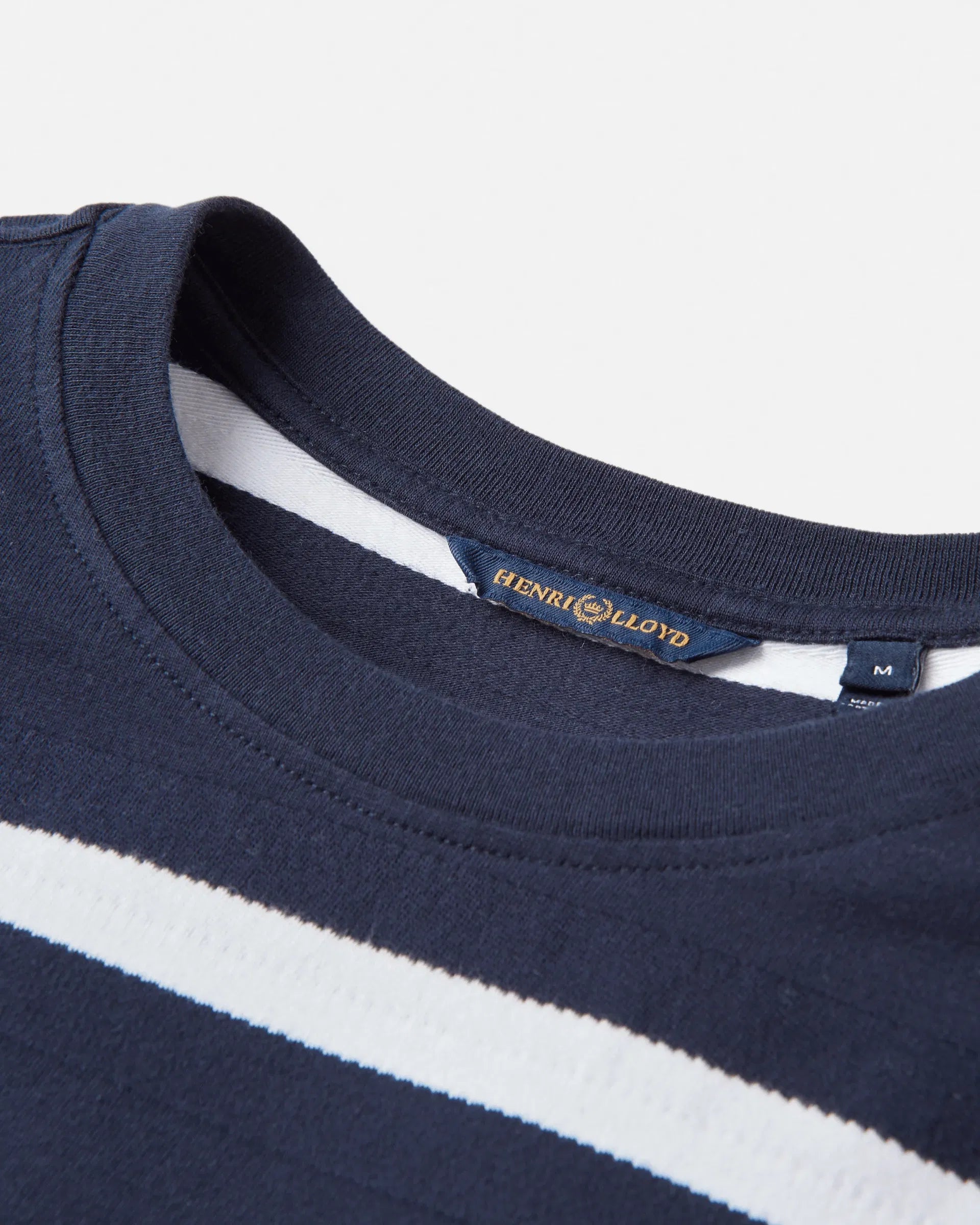 Salcombe polo økologisk bomull jacquard-striper detalj av jacquard-striper
