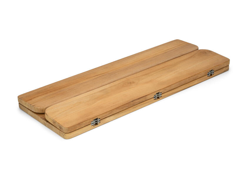 Sammenleggbar bordplate teak 90 x 60 cm med klaffar - ARC med klaffene utfoldet