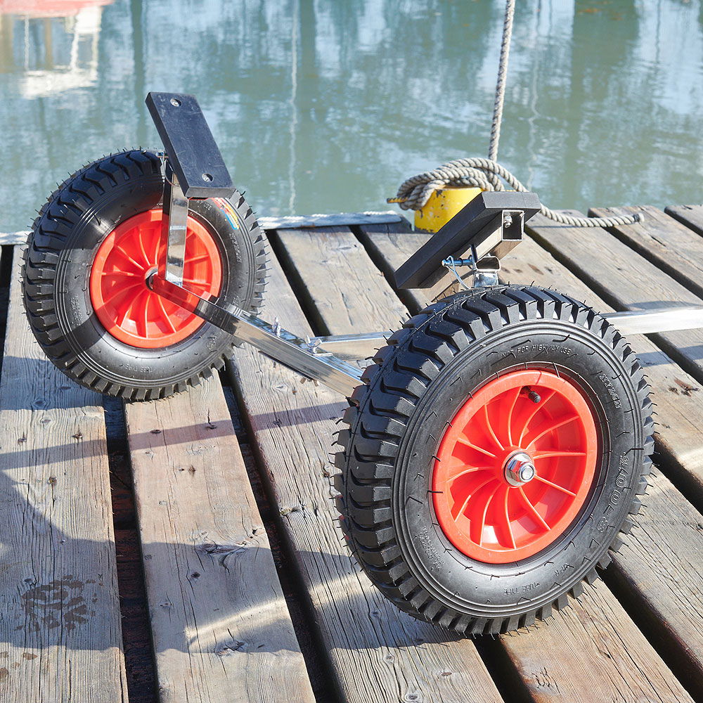 Sammenleggbar slipvogn rustfritt stål 100 kg 2,40-3,70 m - Compass bakside
