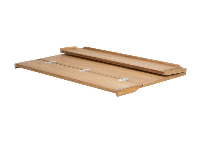 Nærbilde av sammenleggbar teakbordplate 900 x 700 mm - ARC montert