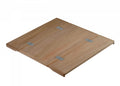 Sammenleggbar teakbordplate med kantlist 640 x 700 mm - ARC forfra