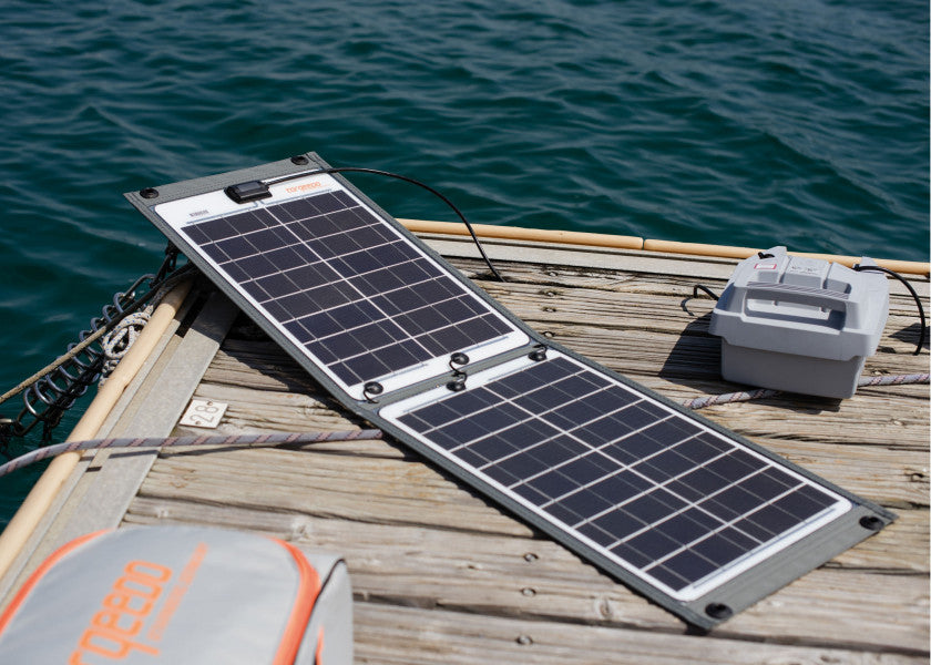 Sammenleggbart solcellepanel SUNFOLD 60 W oversikt fra siden