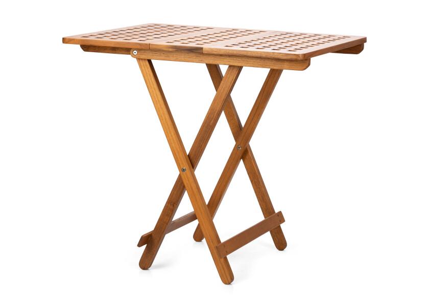 Sammenleggbart teakbord SOUTHAMPTON med gratingplate bakside