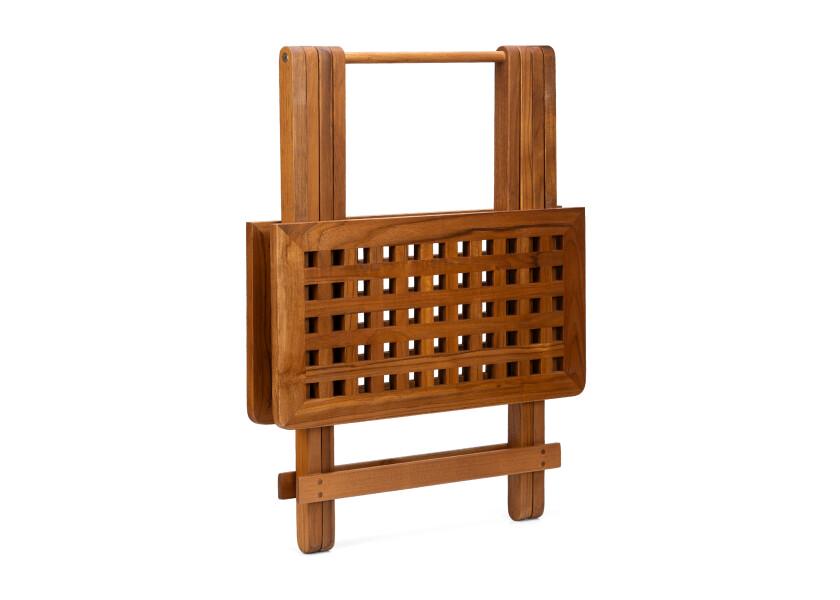 Sammenleggbart teakbord SOUTHAMPTON med gratingplate sideprofil