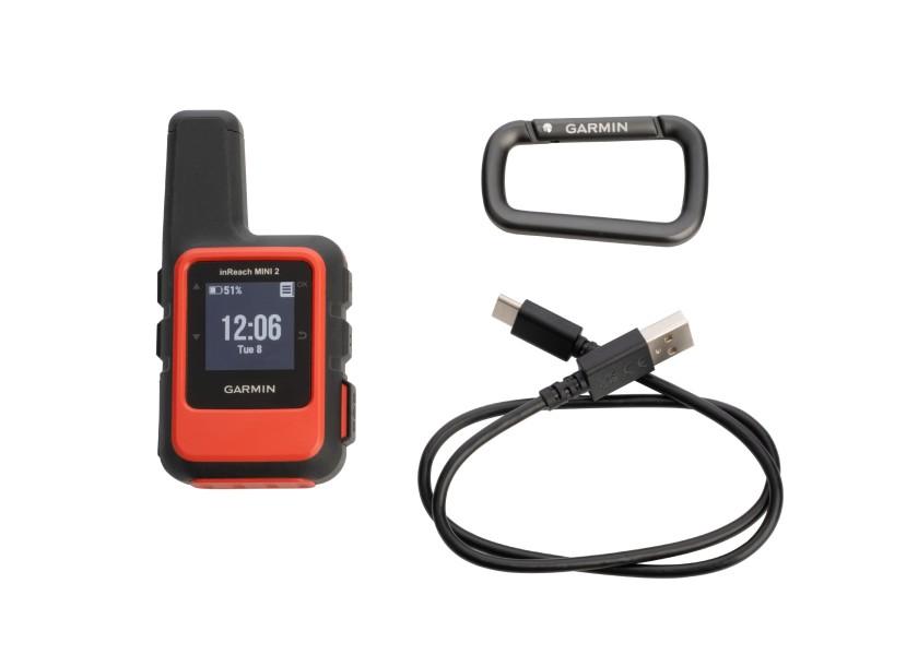 Satellittkommunikasjon inReach Mini 2 oransje GPS nødmelding display