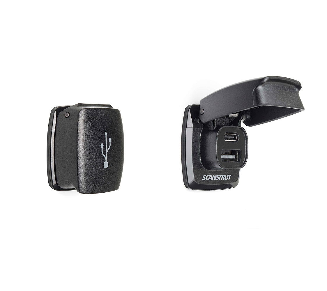 Scanstrut Flip Pro dual USB-kontakt type A og C 36W forfra