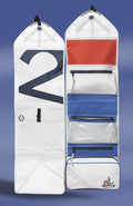 Sea Gypsy rullveske i seilduk 30 x 9 x 100 cm - Navyline forfra