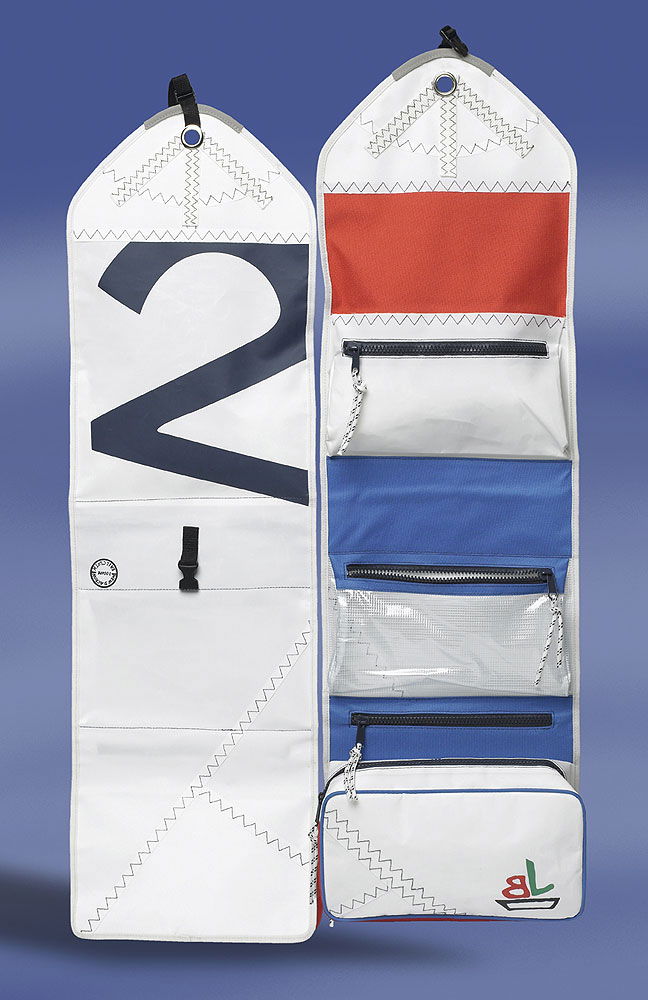Sea Gypsy rullveske i seilduk 30 x 9 x 100 cm - Navyline forfra