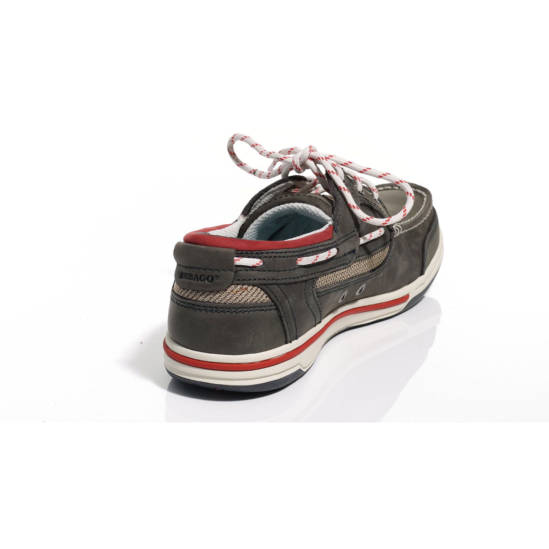 Sebago Triton tre maljer båtsko glattlær og nubukklær detalj av lær