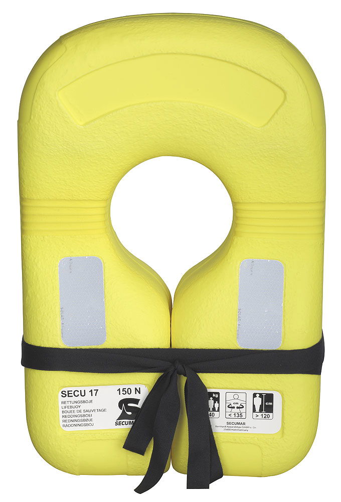 Secumar 17 redningsvest 145 N faststoff signalgul forfra