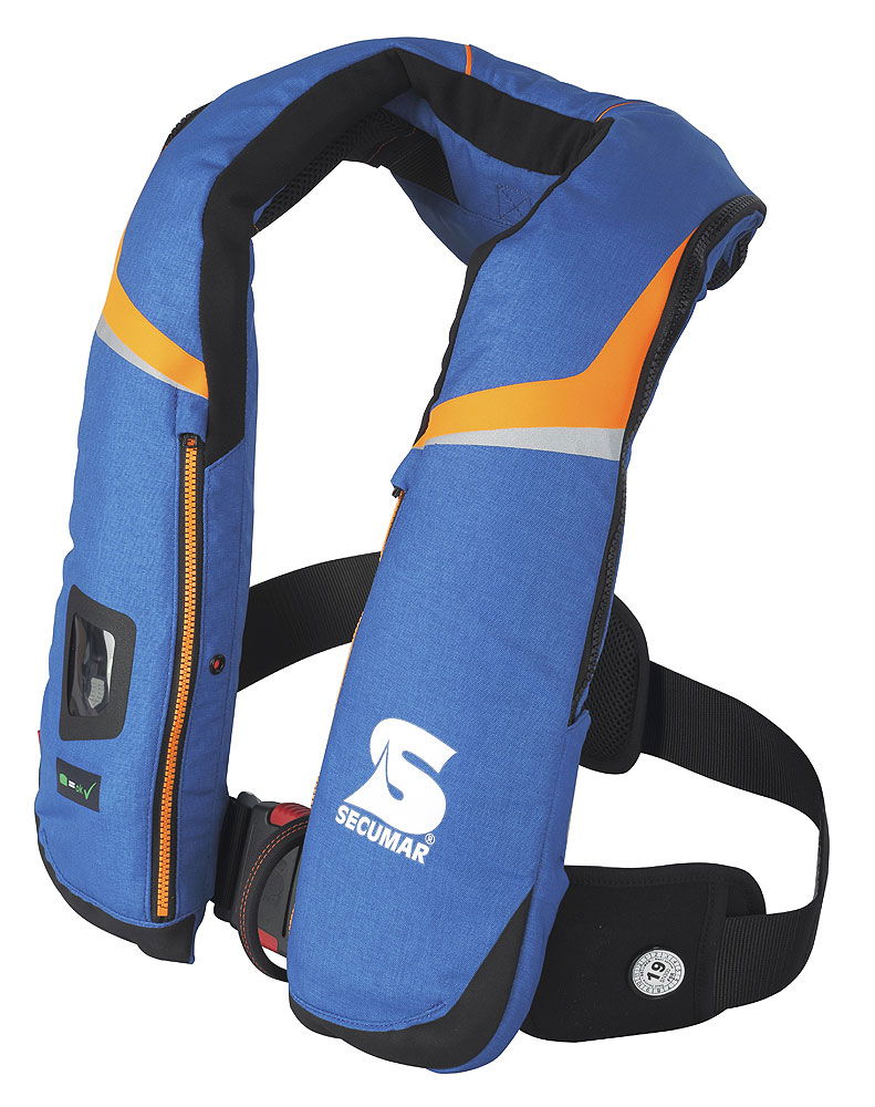 Secumar Scout 275 3 D automatvest forfra i signaloransje