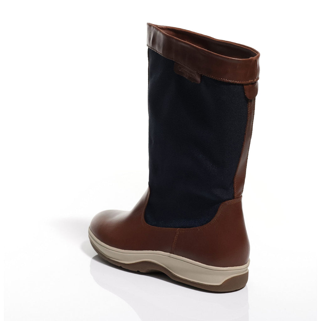 Seilerstøvel Compatex navy brun Compass bakside