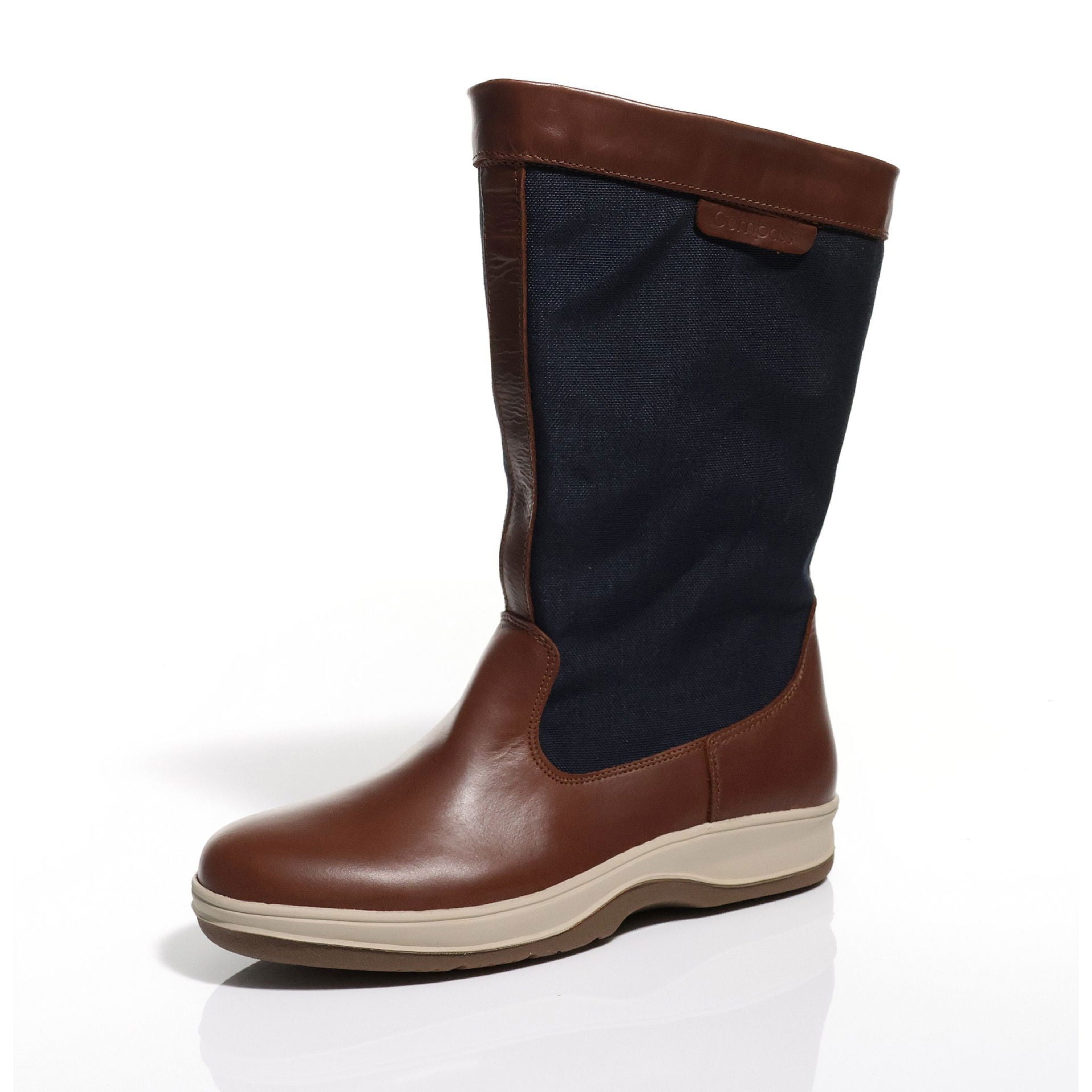 Seilerstøvel Compatex navy brun Compass forfra