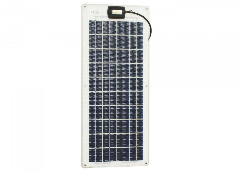 Semifleksibelt solcellepanel 22 W 634 x 273 mm 12V - SUNWARE forfra