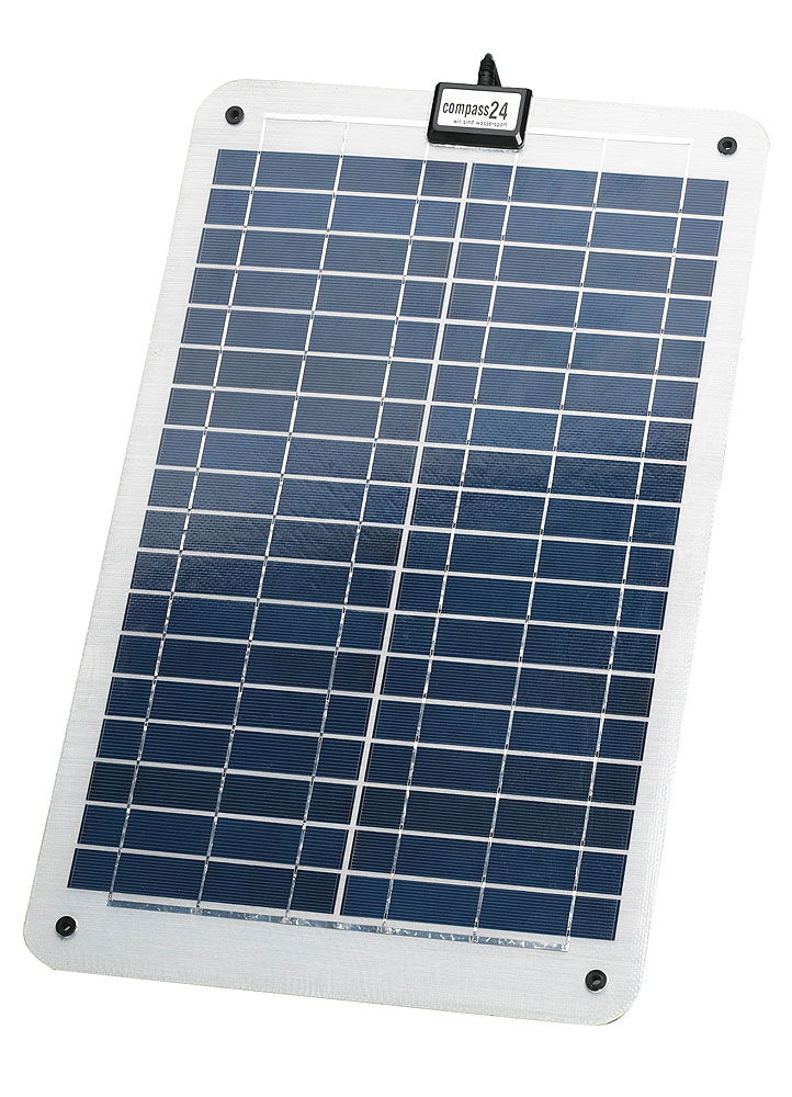 Semifleksibelt solcellepanel 25 WP Compass forfra