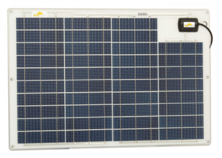 Semifleksibelt solcellepanel 50 W 469 x 689 mm 12V - SUNWARE forfra