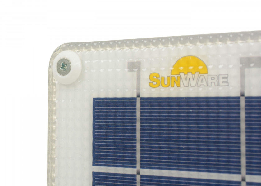 Nærbilde av overflate på Semifleksibelt solcellepanel 50 W 469 x 689 mm 12V - SUNWARE