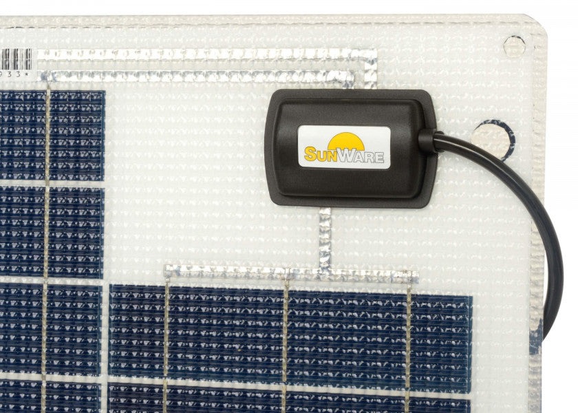 Semifleksibelt solcellepanel 50 W 469 x 689 mm 12V - SUNWARE installert