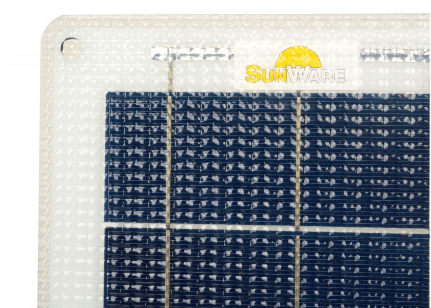 Semifleksibelt solcellepanel 68 W 599 x 689 mm 12V - SUNWARE montert