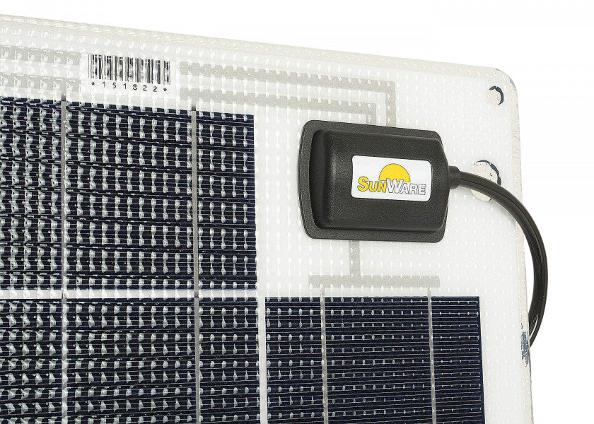 Semifleksibelt solcellepanel SW-20165 montert