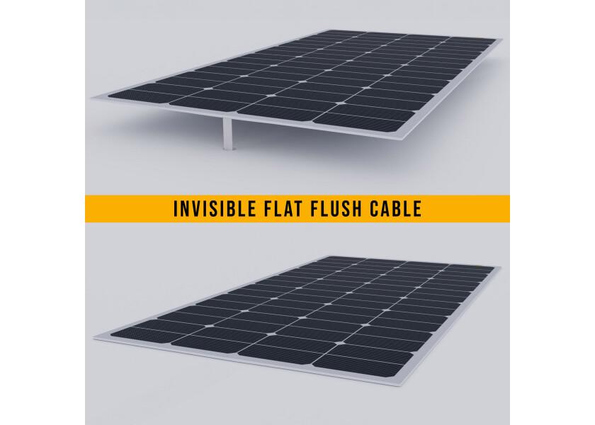 Semifleksibelt solcellepanel TOUGH FLUSH 21 W sett fra siden