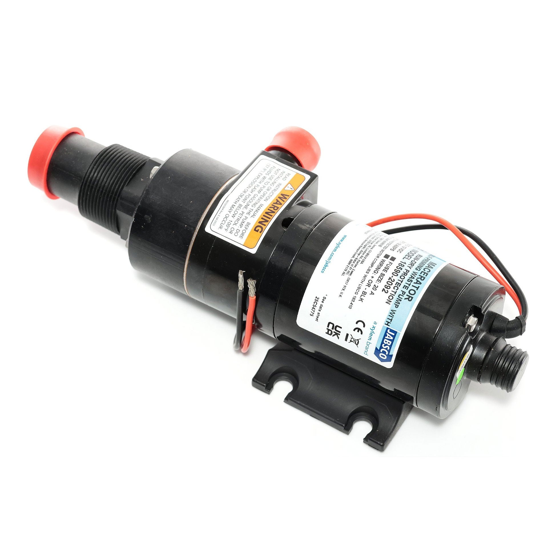 Septikpumpe med kvern 12V 45 l/min rustfritt stål - Jabsco forfra