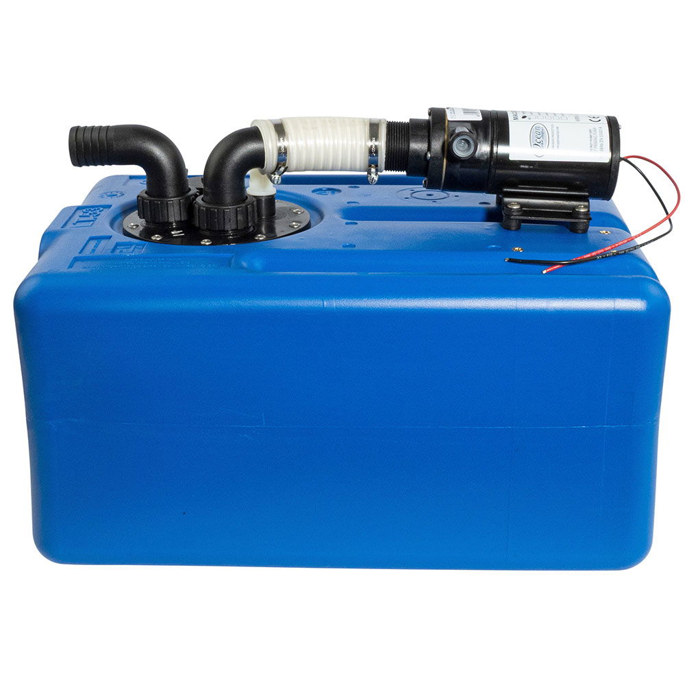 Septiktank-sett 53 liter med pumpe og tilkoblinger bakside