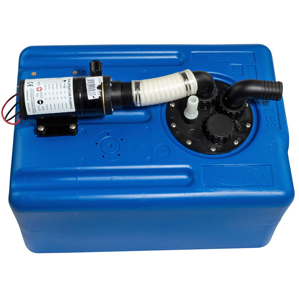Septiktank-sett 53 liter med pumpe og tilkoblinger forfra